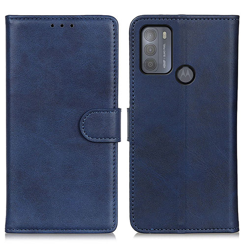Leather Case Stands Flip Cover Holder A05D for Motorola Moto G50 Blue