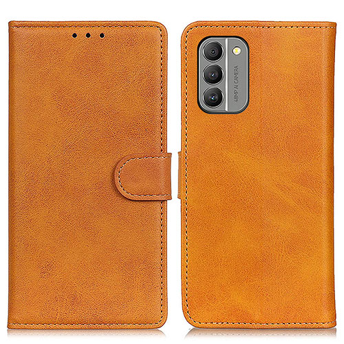 Leather Case Stands Flip Cover Holder A05D for Nokia G400 5G Brown