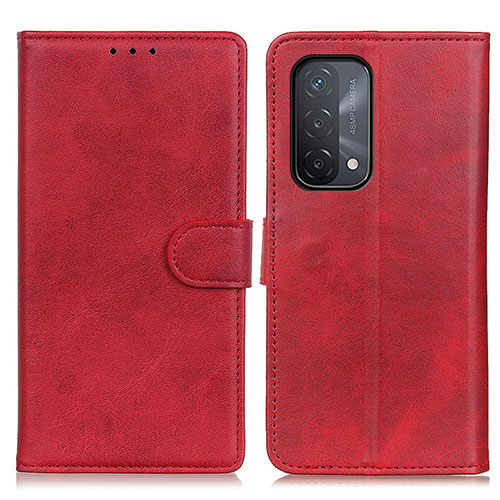 Leather Case Stands Flip Cover Holder A05D for OnePlus Nord N200 5G Red