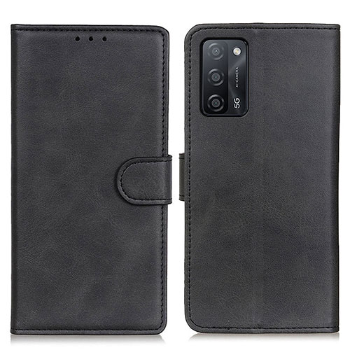 Leather Case Stands Flip Cover Holder A05D for Oppo A53s 5G Black