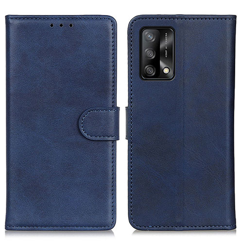 Leather Case Stands Flip Cover Holder A05D for Oppo A74 4G Blue