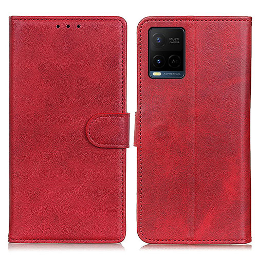 Leather Case Stands Flip Cover Holder A05D for Vivo Y21t Red