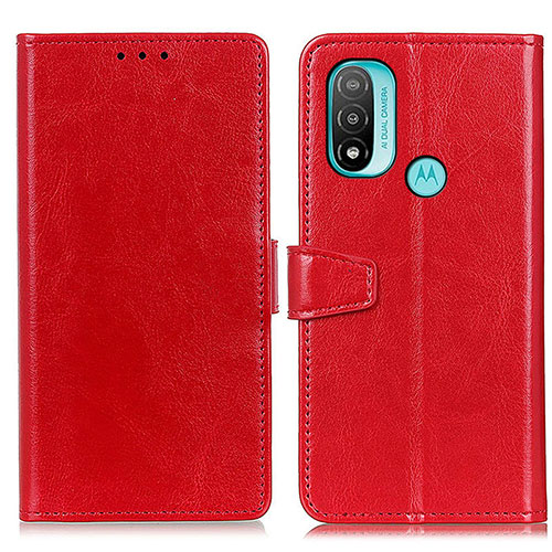 Leather Case Stands Flip Cover Holder A06D for Motorola Moto E30 Red