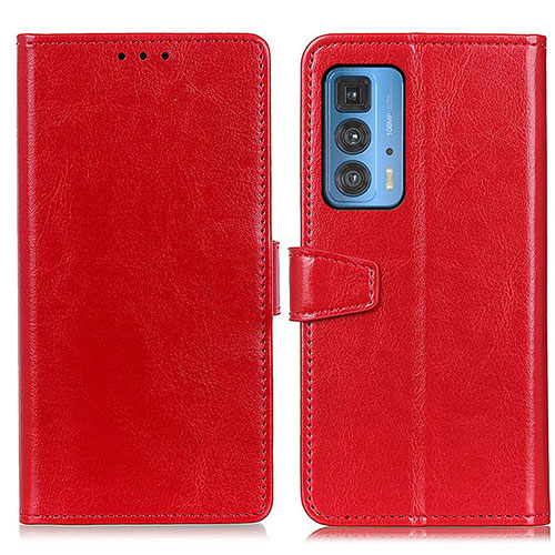 Leather Case Stands Flip Cover Holder A06D for Motorola Moto Edge 20 Pro 5G Red