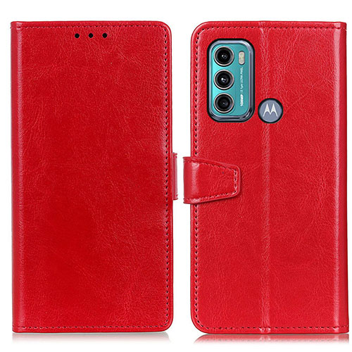 Leather Case Stands Flip Cover Holder A06D for Motorola Moto G60 Red