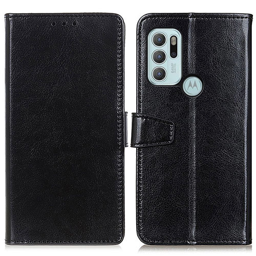Leather Case Stands Flip Cover Holder A06D for Motorola Moto G60s Black