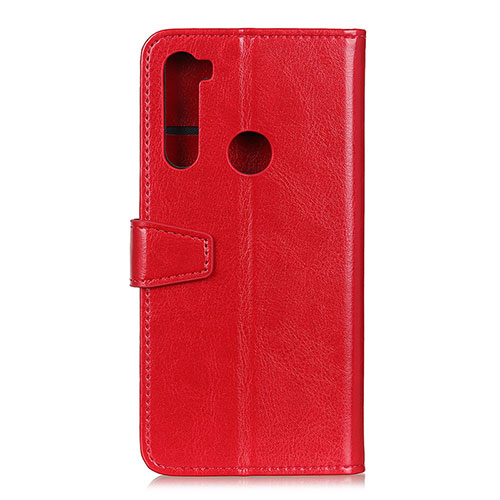 Leather Case Stands Flip Cover Holder A06D for Motorola Moto One Fusion Plus Red