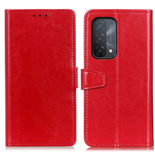 Leather Case Stands Flip Cover Holder A06D for OnePlus Nord N200 5G Red