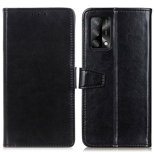 Leather Case Stands Flip Cover Holder A06D for Oppo A74 4G Black