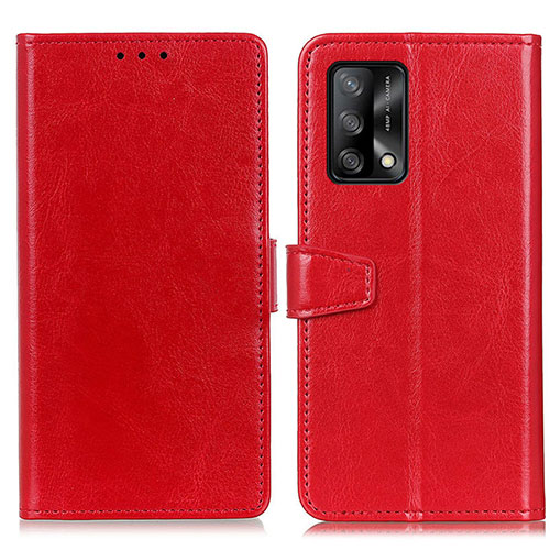 Leather Case Stands Flip Cover Holder A06D for Oppo A74 4G Red