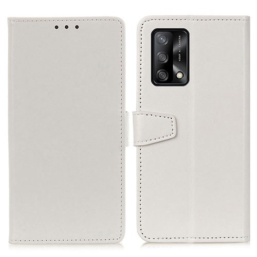 Leather Case Stands Flip Cover Holder A06D for Oppo A74 4G White