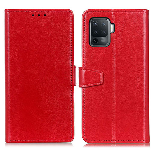 Leather Case Stands Flip Cover Holder A06D for Oppo A94 4G Red