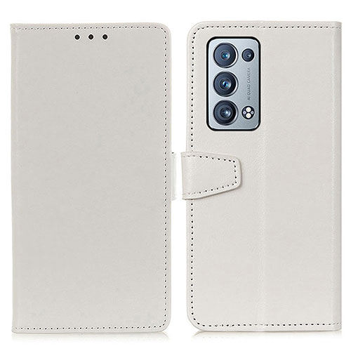 Leather Case Stands Flip Cover Holder A06D for Oppo Reno6 Pro+ Plus 5G White