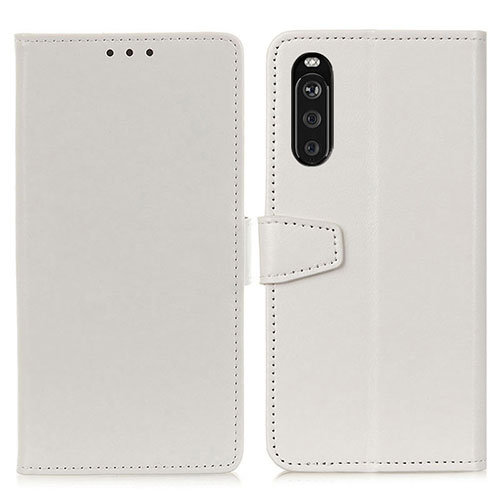 Leather Case Stands Flip Cover Holder A06D for Sony Xperia 10 III White