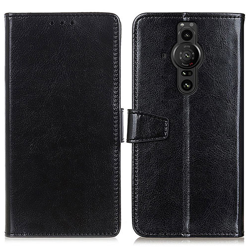 Leather Case Stands Flip Cover Holder A06D for Sony Xperia PRO-I Black