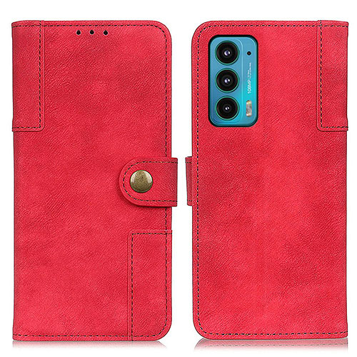 Leather Case Stands Flip Cover Holder A07D for Motorola Moto Edge 20 5G Red