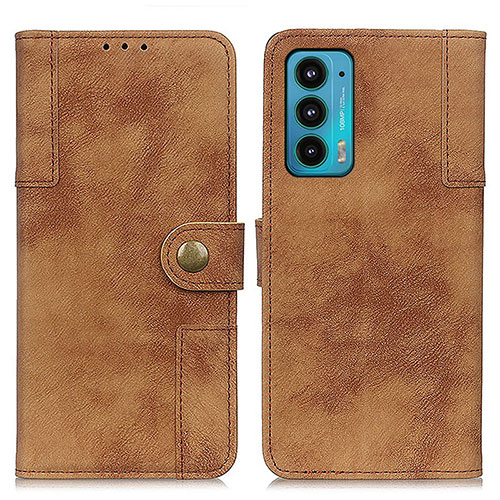 Leather Case Stands Flip Cover Holder A07D for Motorola Moto Edge Lite 5G Brown