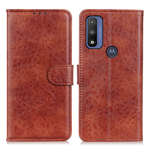 Leather Case Stands Flip Cover Holder A07D for Motorola Moto G Pure Brown