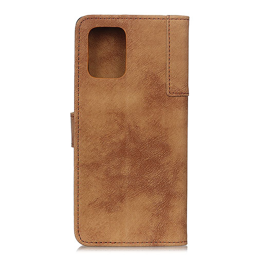 Leather Case Stands Flip Cover Holder A07D for Motorola Moto G100 5G Brown