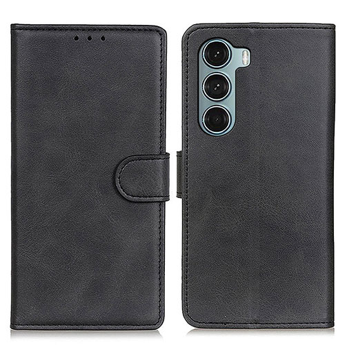 Leather Case Stands Flip Cover Holder A07D for Motorola Moto G200 5G Black