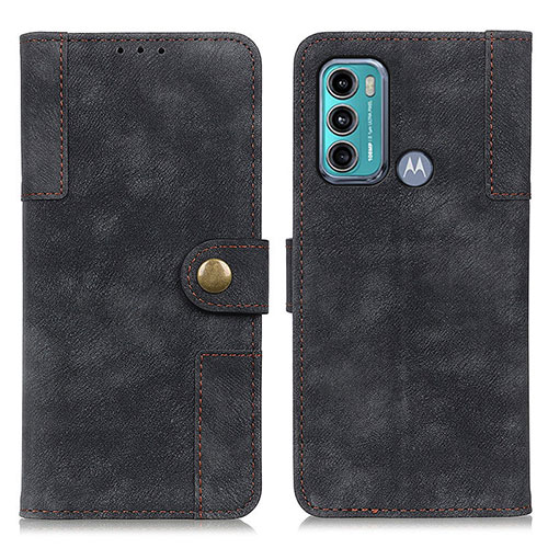 Leather Case Stands Flip Cover Holder A07D for Motorola Moto G40 Fusion Black