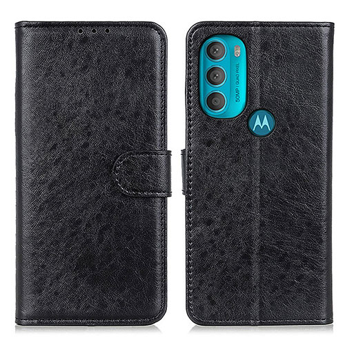 Leather Case Stands Flip Cover Holder A07D for Motorola Moto G71 5G Black