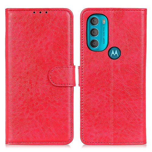 Leather Case Stands Flip Cover Holder A07D for Motorola Moto G71 5G Red