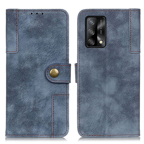 Leather Case Stands Flip Cover Holder A07D for Oppo A95 4G Blue