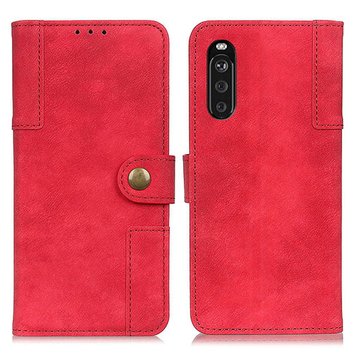Leather Case Stands Flip Cover Holder A07D for Sony Xperia 10 III Red