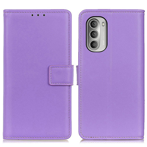 Leather Case Stands Flip Cover Holder A08D for Motorola Moto G Stylus (2022) 5G Purple