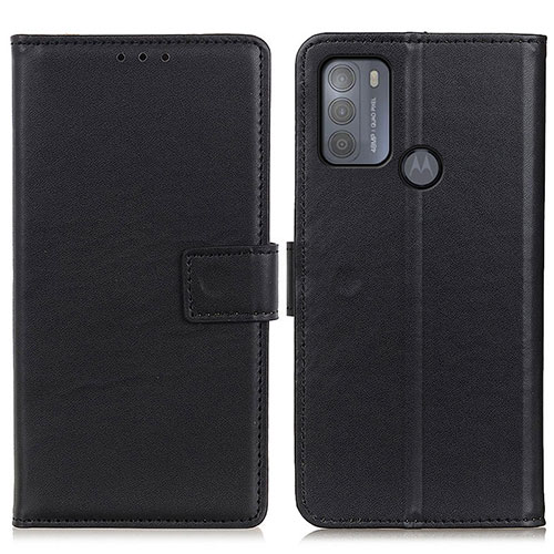 Leather Case Stands Flip Cover Holder A08D for Motorola Moto G50 Black