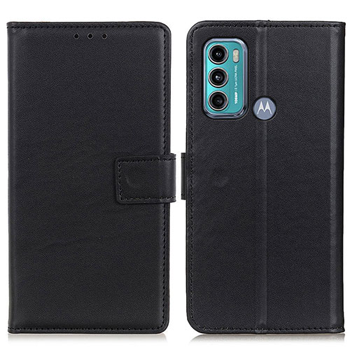 Leather Case Stands Flip Cover Holder A08D for Motorola Moto G60 Black