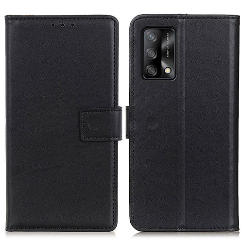 Leather Case Stands Flip Cover Holder A08D for Oppo A74 4G Black