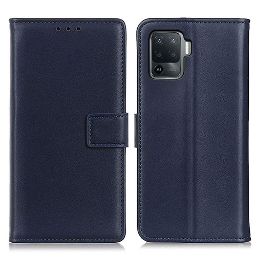Leather Case Stands Flip Cover Holder A08D for Oppo A94 4G Blue