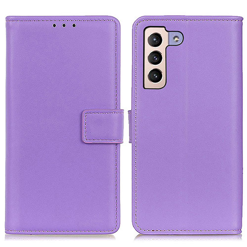Leather Case Stands Flip Cover Holder A08D for Samsung Galaxy S21 5G Purple