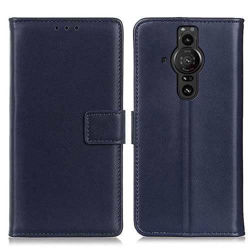Leather Case Stands Flip Cover Holder A08D for Sony Xperia PRO-I Blue