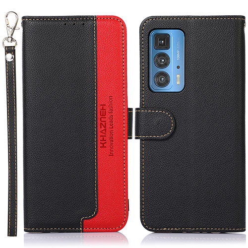 Leather Case Stands Flip Cover Holder A09D for Motorola Moto Edge 20 Pro 5G Black