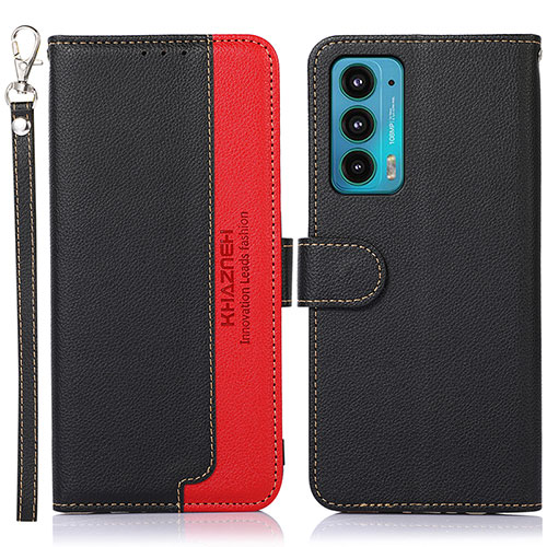 Leather Case Stands Flip Cover Holder A09D for Motorola Moto Edge Lite 5G Black