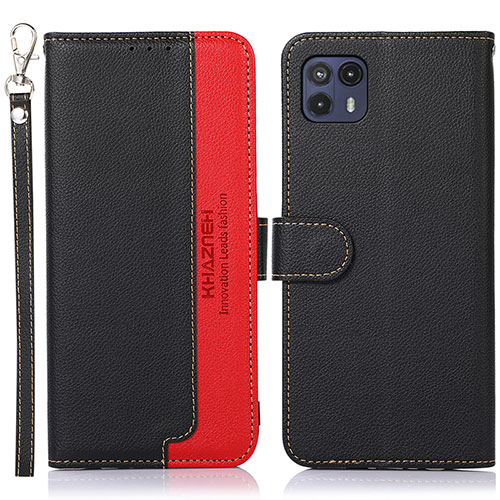 Leather Case Stands Flip Cover Holder A09D for Motorola Moto G50 5G Black
