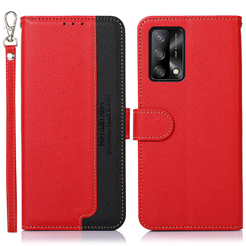 Leather Case Stands Flip Cover Holder A09D for Oppo A95 4G Red