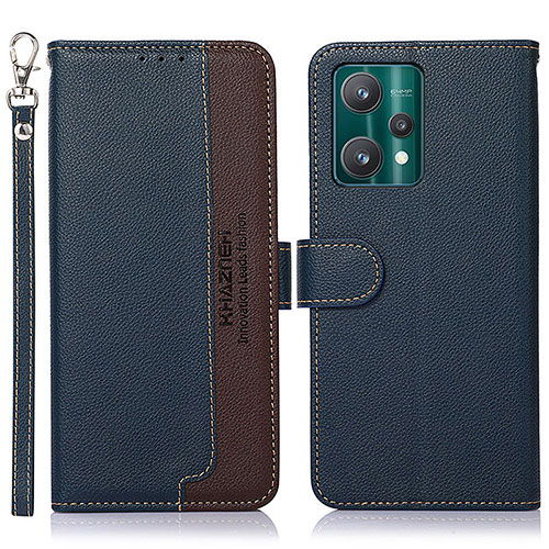 Leather Case Stands Flip Cover Holder A09D for Realme 9 5G Blue