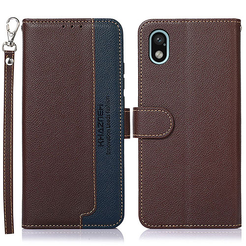 Leather Case Stands Flip Cover Holder A09D for Sony Xperia Ace III Brown