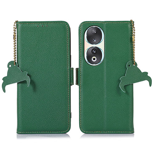 Leather Case Stands Flip Cover Holder A10D for Huawei Honor 90 5G Green