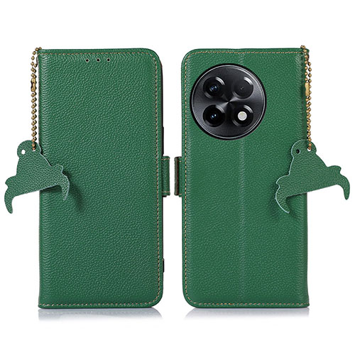 Leather Case Stands Flip Cover Holder A10D for OnePlus 11R 5G Green