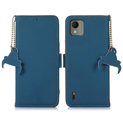 Leather Case Stands Flip Cover Holder A11D for Nokia C110 Blue