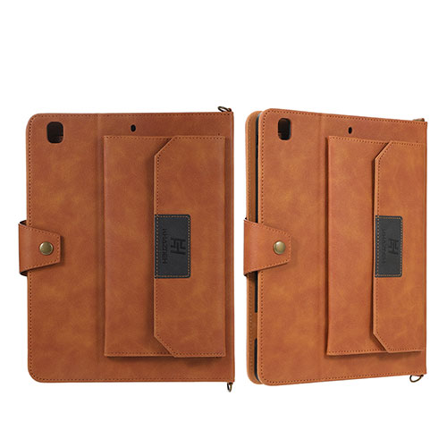 Leather Case Stands Flip Cover Holder AD1 for Apple iPad 10.2 (2020) Brown