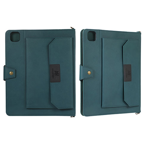 Leather Case Stands Flip Cover Holder AD1 for Apple iPad Pro 12.9 (2020) Green