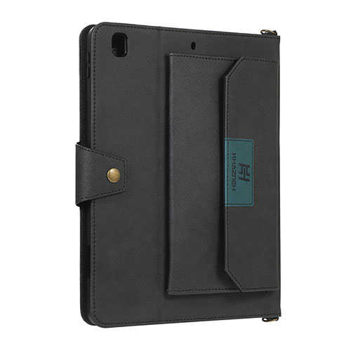 Leather Case Stands Flip Cover Holder AD1 for Apple New iPad 9.7 (2018) Black