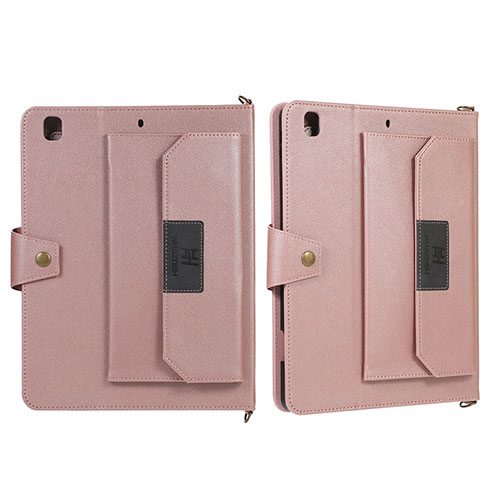 Leather Case Stands Flip Cover Holder AD2 for Apple iPad Air Rose Gold