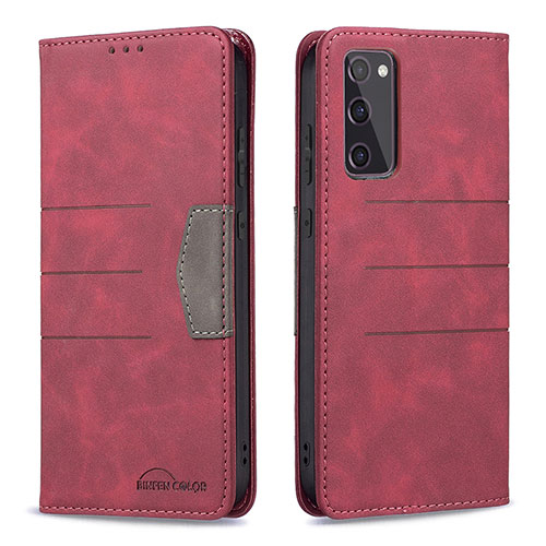 Leather Case Stands Flip Cover Holder B01F for Samsung Galaxy S20 FE (2022) 5G Red
